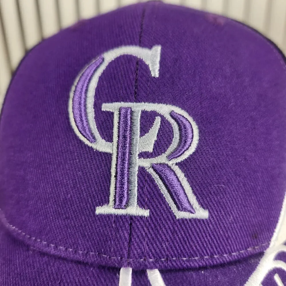 Colorado Rockies Hat Cap Strap Back Purple Black MLB Genuine Merchandise Sports